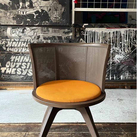 JAPAN USED WOODEN FRAME FABRIC CHAIR