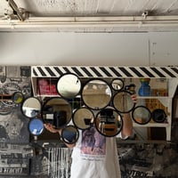 USED METAL FRAME BUBBLE WALL MIRROR
