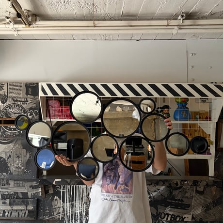 USED METAL FRAME BUBBLE WALL MIRROR
