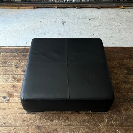 USED VINYL LEATHER BIG SQUARE STOOL