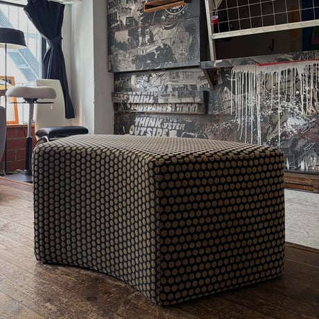 USED POLKA DOT FABRIC STOOL