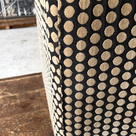 USED POLKA DOT FABRIC STOOL
