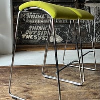JAPAN USED  STAINLESS FRAME FABRIC HIGH STOOL