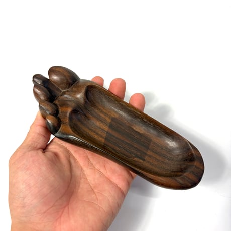 VINTAGE  WOODEN RIGHT FOOT TRAY