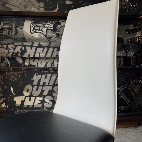 USED METAL FRAME VINYL LEATHER CHAIR