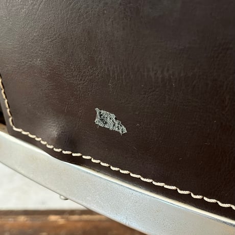 USED IRON FRAME WOODEN & LEATHER CHAIR