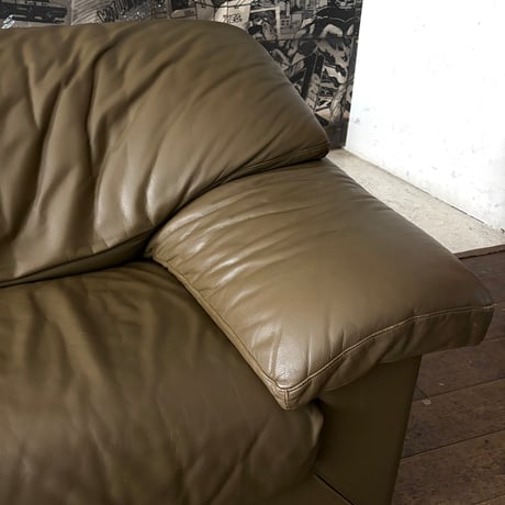 JAPAN USED "KARIMOKU / DOMANI" GENIUS LEATHER 2P SOFA
