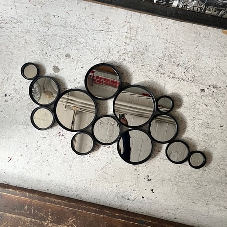 USED METAL FRAME BUBBLE WALL MIRROR