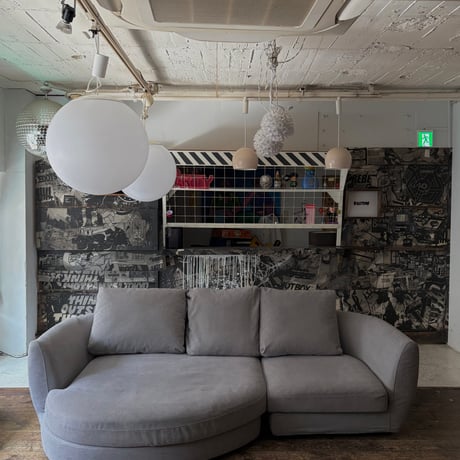 JAPAN USED  "COLONEL" FABRIC COUCH SOFA
