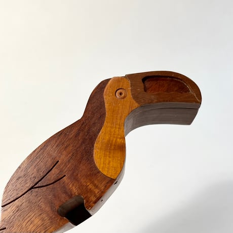 USED WOODEN TOUCAN PUZZLE BOX