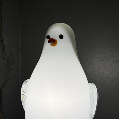 USED MILK GLASS PENGUIN LAMP