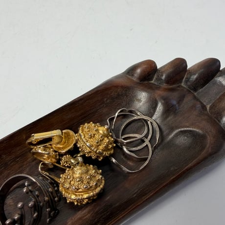 VINTAGE  WOODEN RIGHT FOOT TRAY