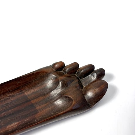 VINTAGE  WOODEN RIGHT FOOT TRAY