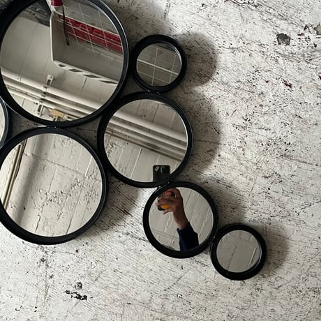 USED METAL FRAME BUBBLE WALL MIRROR