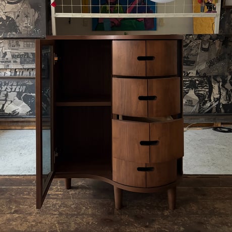JAPAN USED  "マルヨシ民芸" WOODEN CABINET