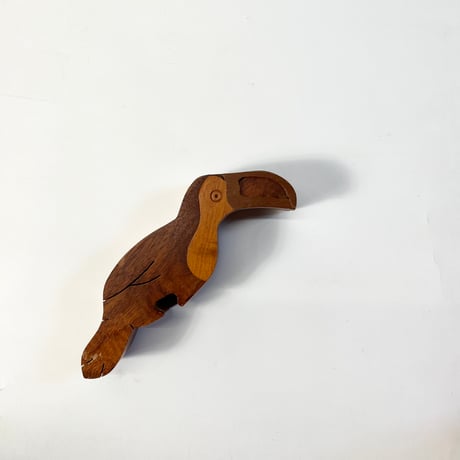 USED WOODEN TOUCAN PUZZLE BOX