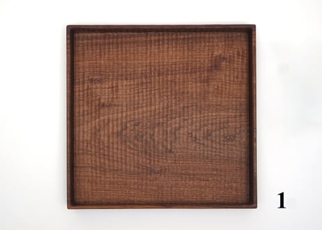 堀宏治 ウォルナット深四角盆 300x300mm