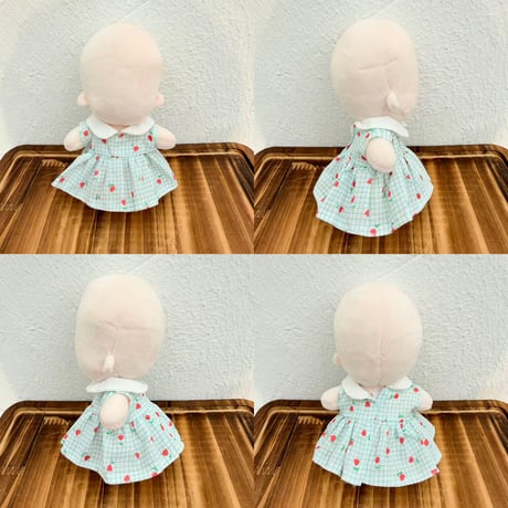 レトロ総柄ワンピース 単品｜10cm ぬい服 カントリー風ミニドレス