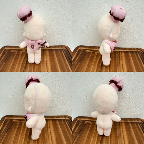【ちいさなパティシエ】チョコミント＆チョコレート シェフ帽＆スタイ 2点セット｜10cm〜15cm ぬい服