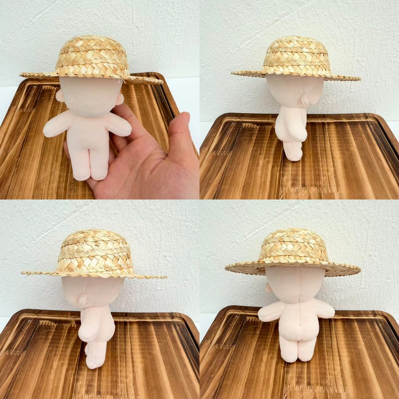 ちいさな麦わら帽子 単品｜10cm〜13cm ぬい服用 ミニチュアストロー