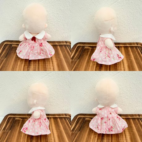レトロ総柄ワンピース 単品｜10cm ぬい服 カントリー風ミニドレス