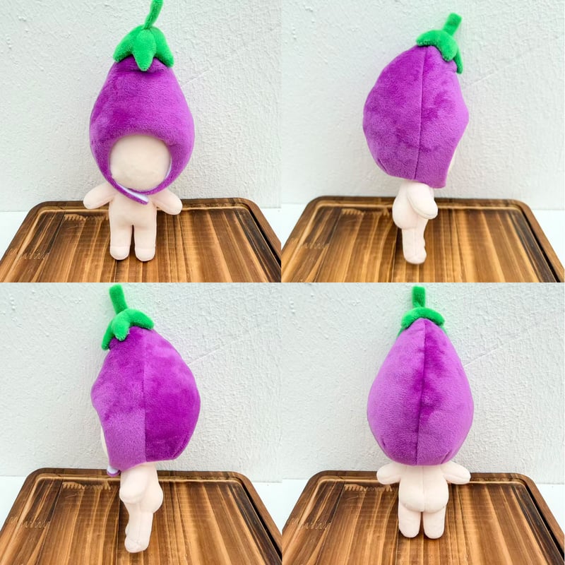 ぽってりお茄子のかぶりもの 単品｜ぬい服 もこもこナスの着ぐるみ帽子