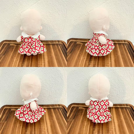レトロ総柄ワンピース 単品｜10cm ぬい服 カントリー風ミニドレス