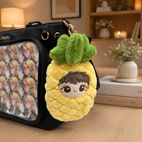 まるごとパイナップル ふわもこフルーツ着ぐるみケース（10cmぬい用）