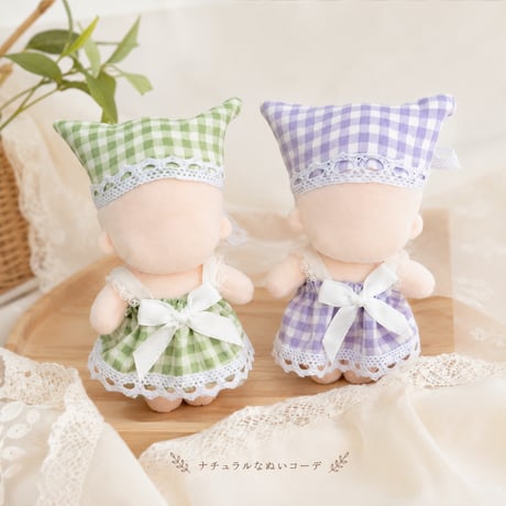 10cmぬい服 レースバブーシュカ＆エプロンドレス 2点セット 全5色