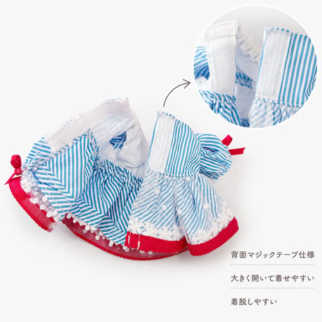 ぬい服　アメリカンダイナー風エプロンワンピース【10~15cm用】【推し活グッズ】
