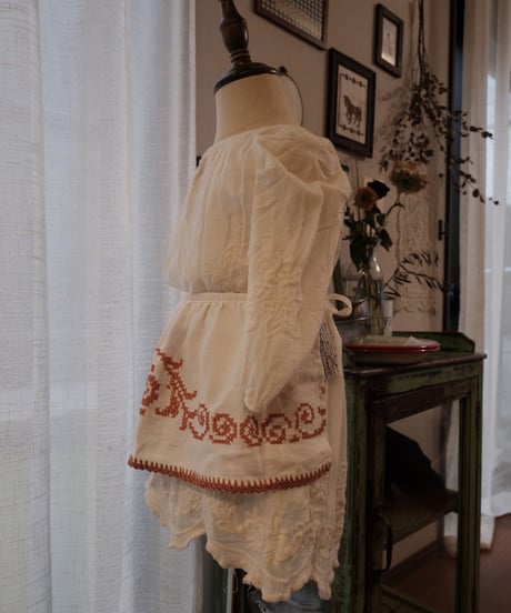 【26aw】antique  cross apron skirt