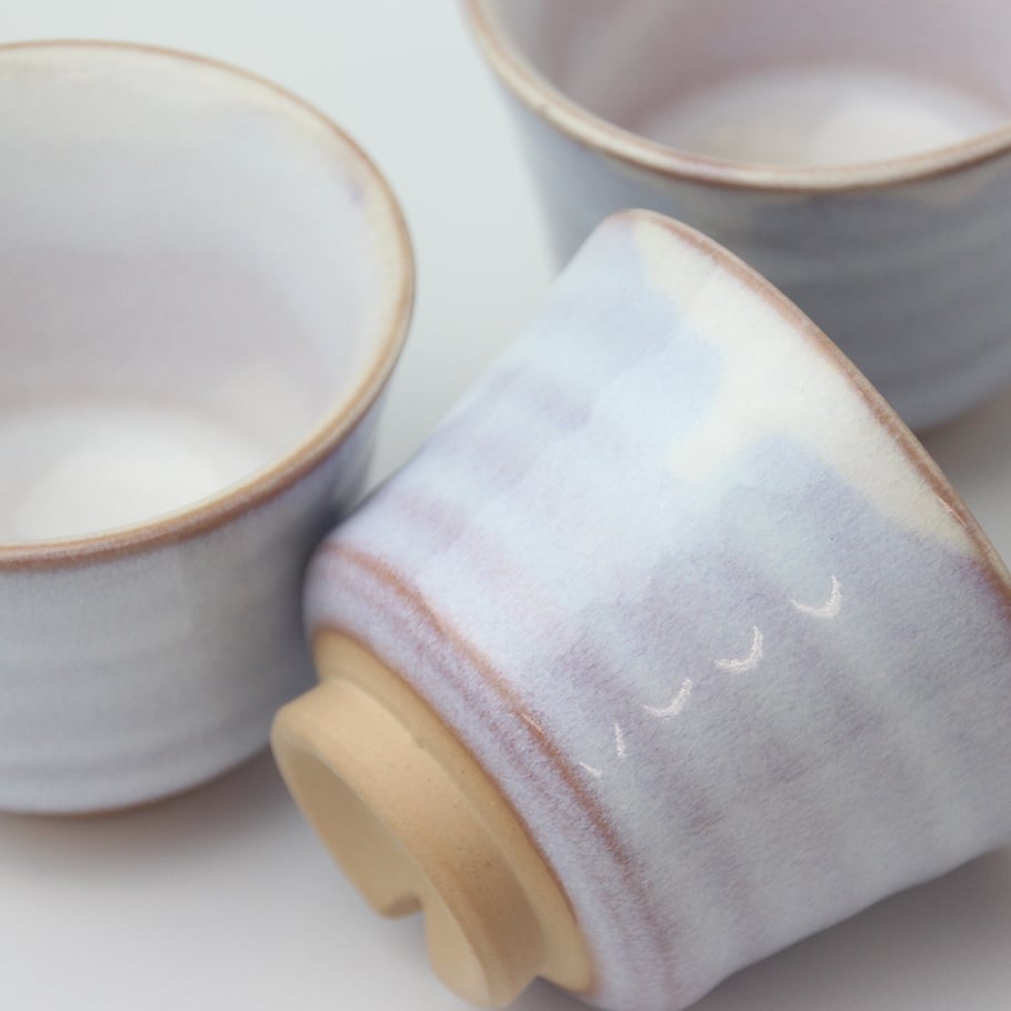 萩むらさき朝顔茶器揃（化粧箱）｜萩焼窯元 萩陶苑 椿秀窯 ギフト