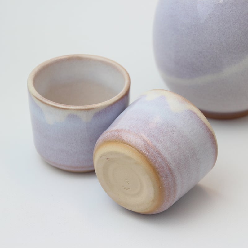 萩むらさきお預け酒器（化粧箱）｜萩焼窯元 萩陶苑 椿秀窯 ギフト