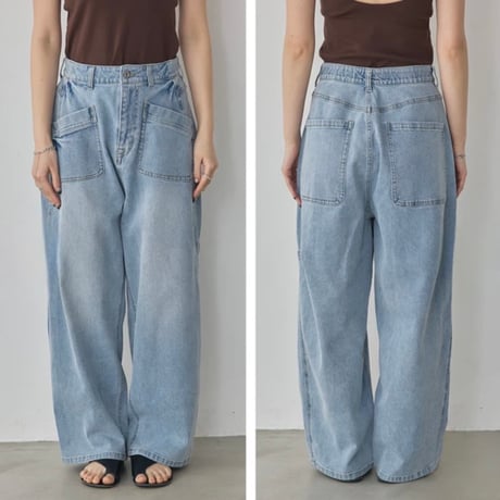 11.5oz denim patch pocket pants / bleach