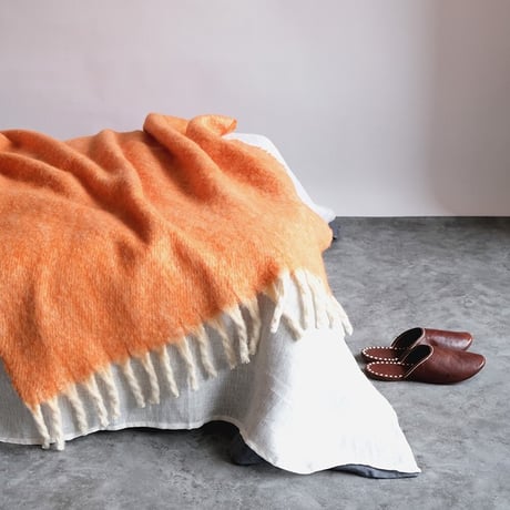 orangeフリンジブランケット