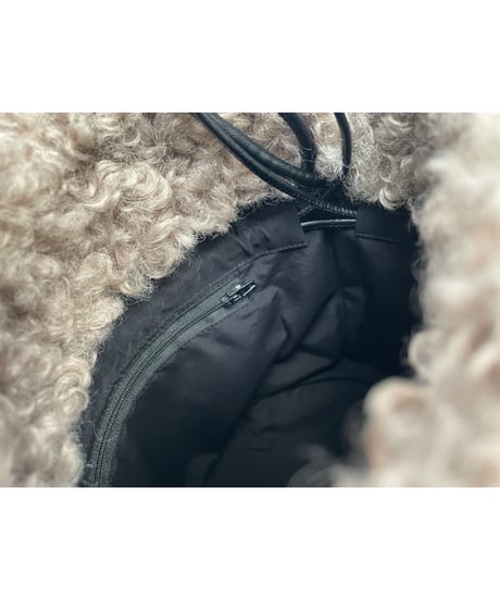 anana　ボア巾着BAG（モカベージュ）