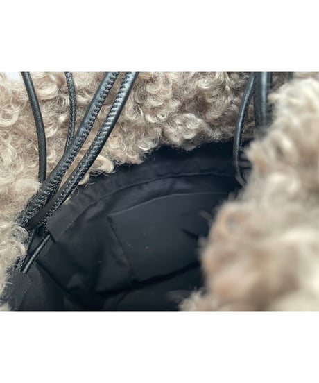 anana　ボア巾着BAG（モカベージュ）