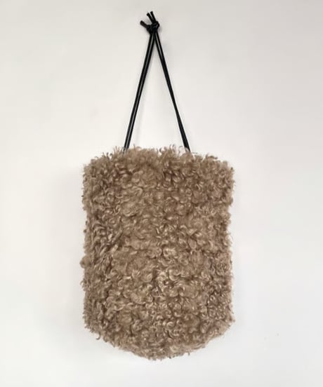 anana　ボア巾着BAG（モカベージュ）