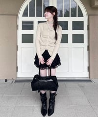 首巻　リブニット　トップス