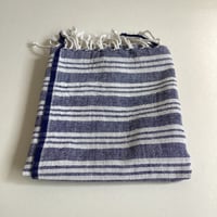 Khadi  cotton  cloth   (blue border) 40 × 60