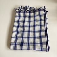 Khadi  cotton cloth   (blue check) 75 × 160