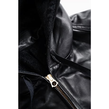 MAATEE&SONS SHEEP LEATHER HOODED BLOUSON
