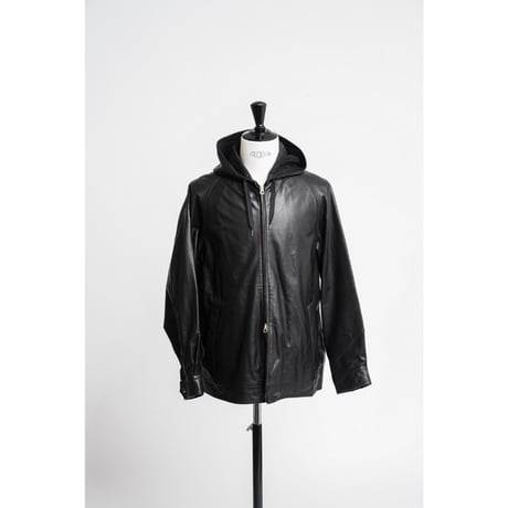 MAATEE&SONS SHEEP LEATHER HOODED BLOUSON