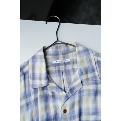 MAATEE&SONS OPEN COLLAR SHIRTS "RAYON SILK WHITE OMBRE"
