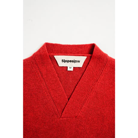 Slopeslow "HARD TWISTED SHETLAND WOOL" CROSS V NECK SWEATER