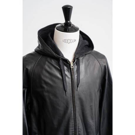 MAATEE&SONS SHEEP LEATHER HOODED BLOUSON