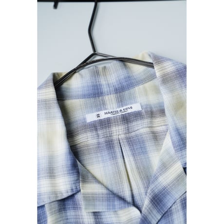 MAATEE&SONS OPEN COLLAR SHIRTS "RAYON SILK WHITE OMBRE"