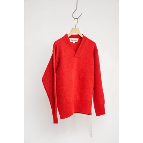 Slopeslow "HARD TWISTED SHETLAND WOOL" CROSS V NECK SWEATER