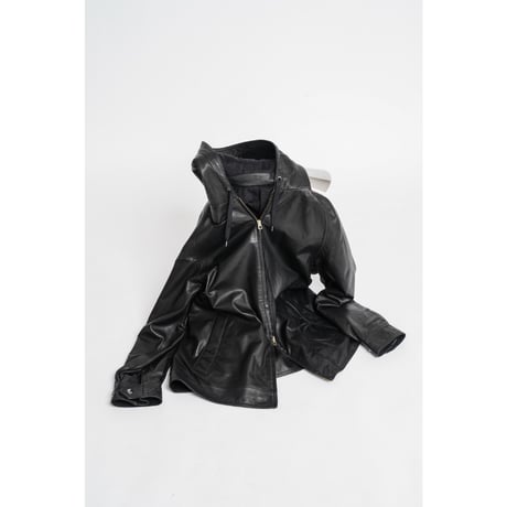 MAATEE&SONS SHEEP LEATHER HOODED BLOUSON
