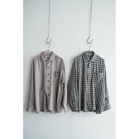 MAATEE&SONS OVER SHIRTS "SILK RAYON CHECK"